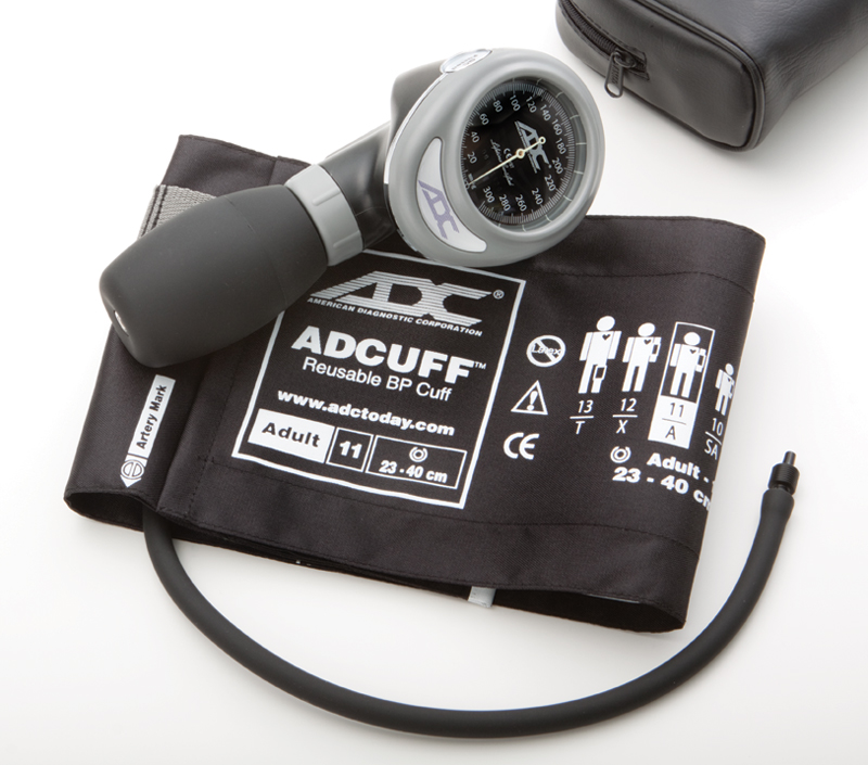 An ADC 703 palm aneroid sphygmomanometer unit.