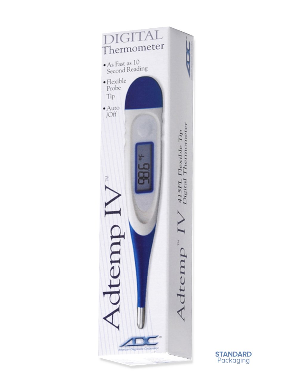 Adtemp oral & rectal digital thermometer stick lcd display 418n 1 each •  Price »